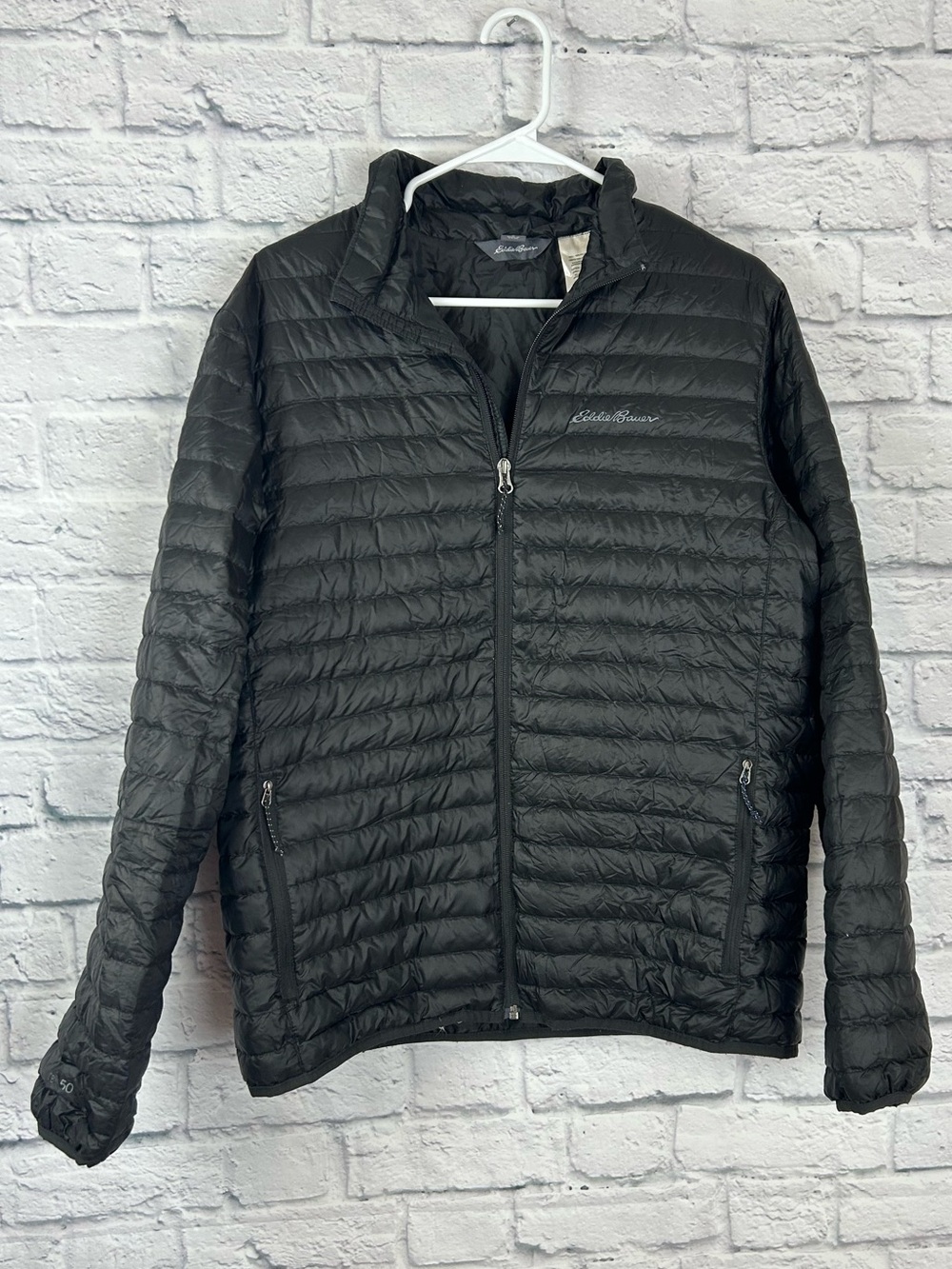 Eddie Bauer First Ascent EB 50 Black Down Puffer Jacket Medium Packable